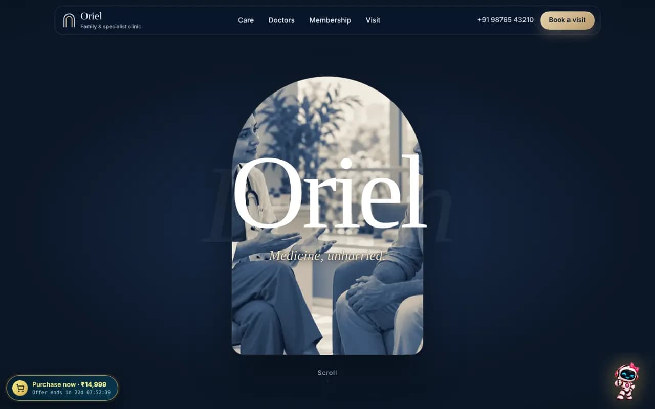 Oriel Family & Specialist Clinic sample website