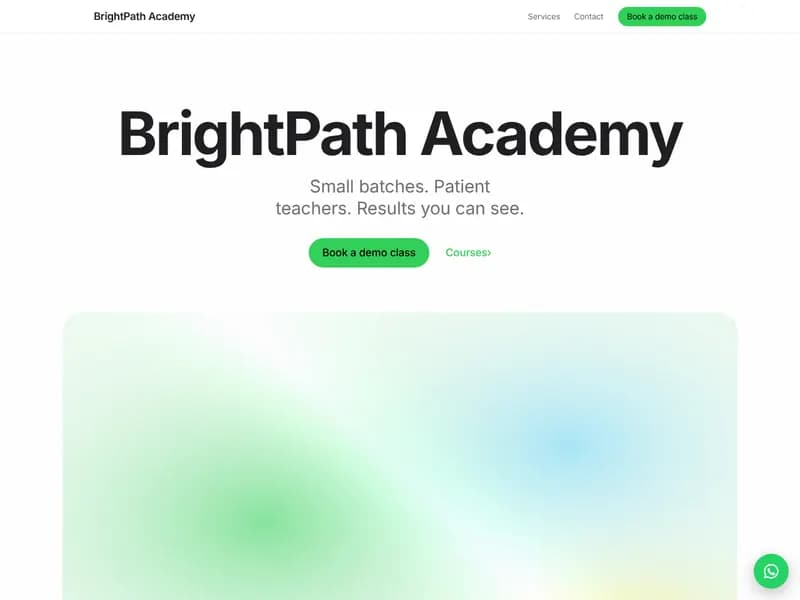 Education & coaching website design: BrightPath Academy example