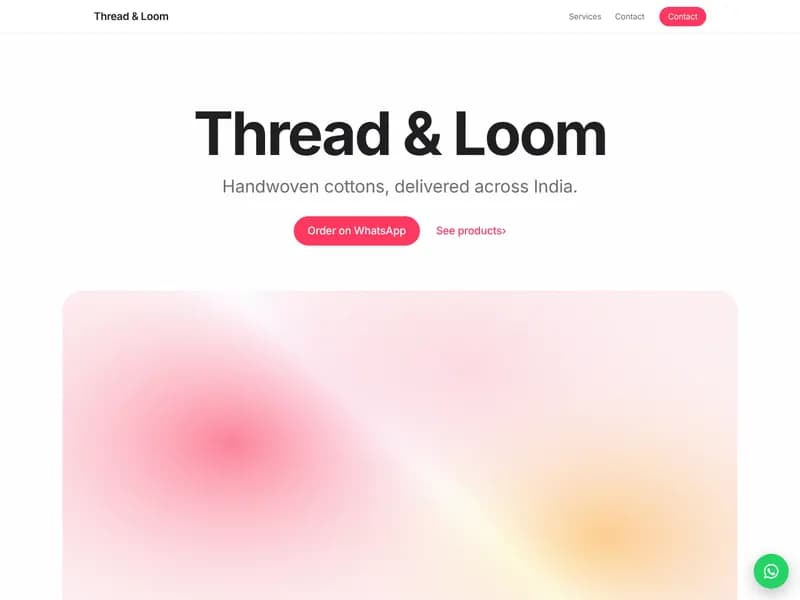 Shop & products website design: Thread & Loom example