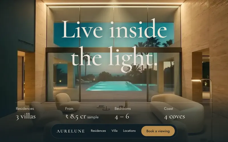 Aurelune Residences website design
