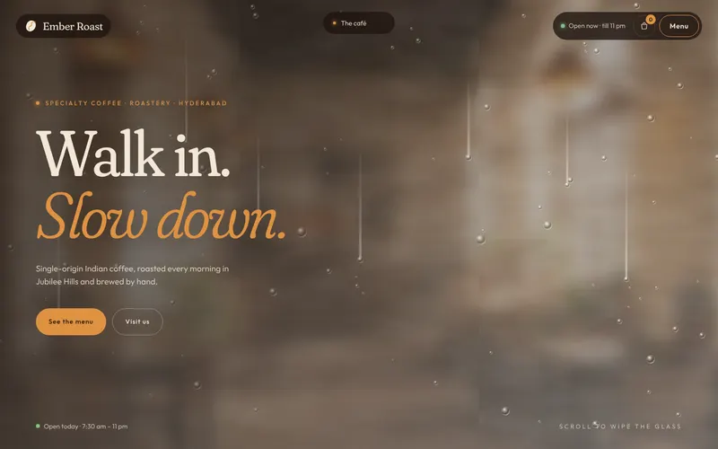 Ember Roast website design