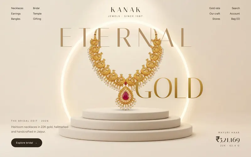 Kanak Jewels website design