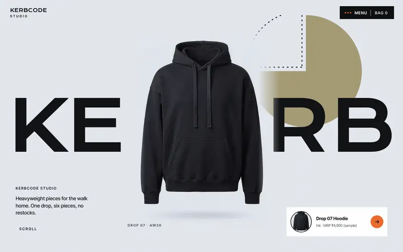 Kerbcode Studio website design