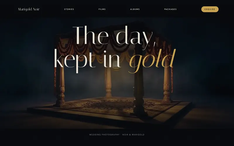 Marigold Noir website design
