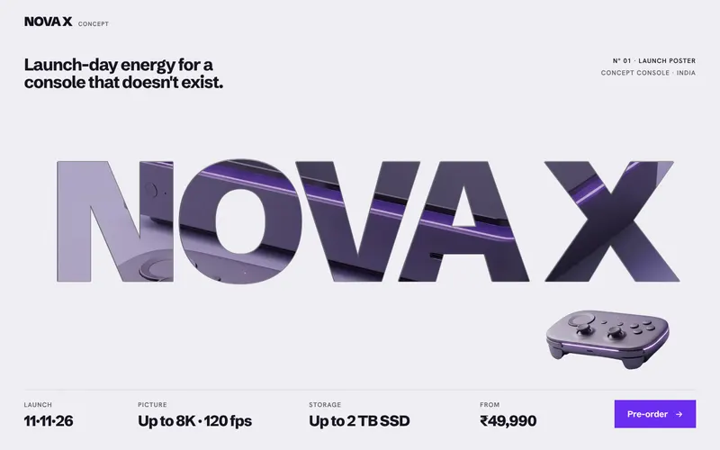 Nova X website design