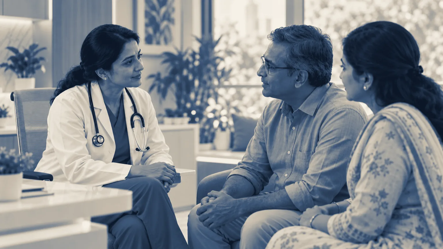 A follow-up conversation between the doctor and the family