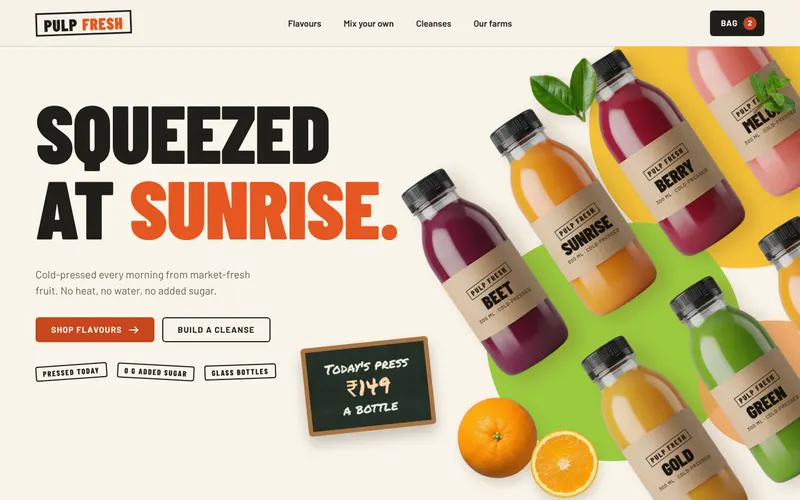 Pulp Fresh website design