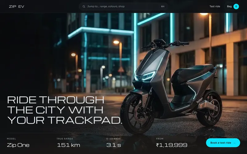 Zip EV website design